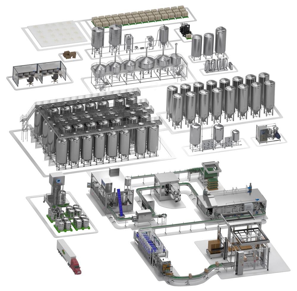 15 Million Liters Per Year Industrial Brewery Equipment